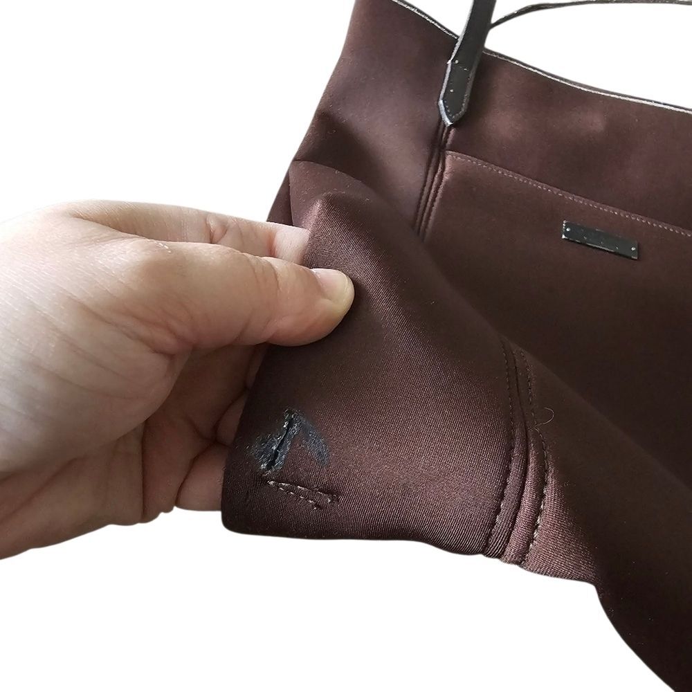 Coach Vintage Y2k #6209 Brown Slim Neoprene Tote With Leather Handle - Picture 5 of 9
